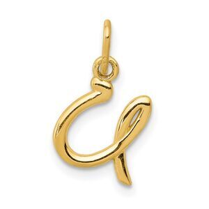 14k Yellow Gold, Claire Collection Mini Lower Case Initial U Charm